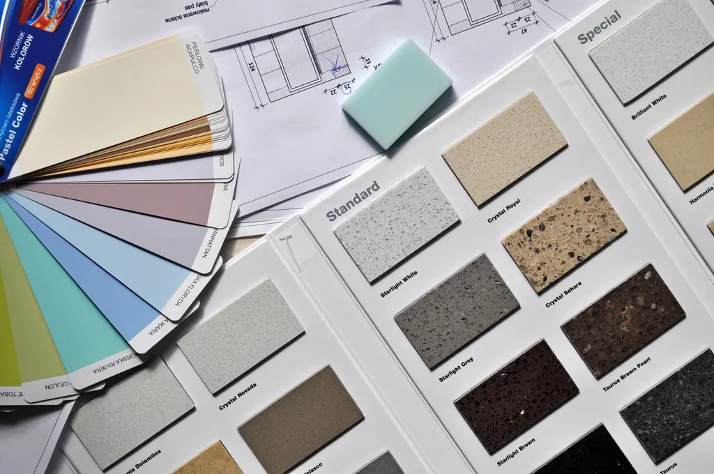 Material palette and colour wheel selection